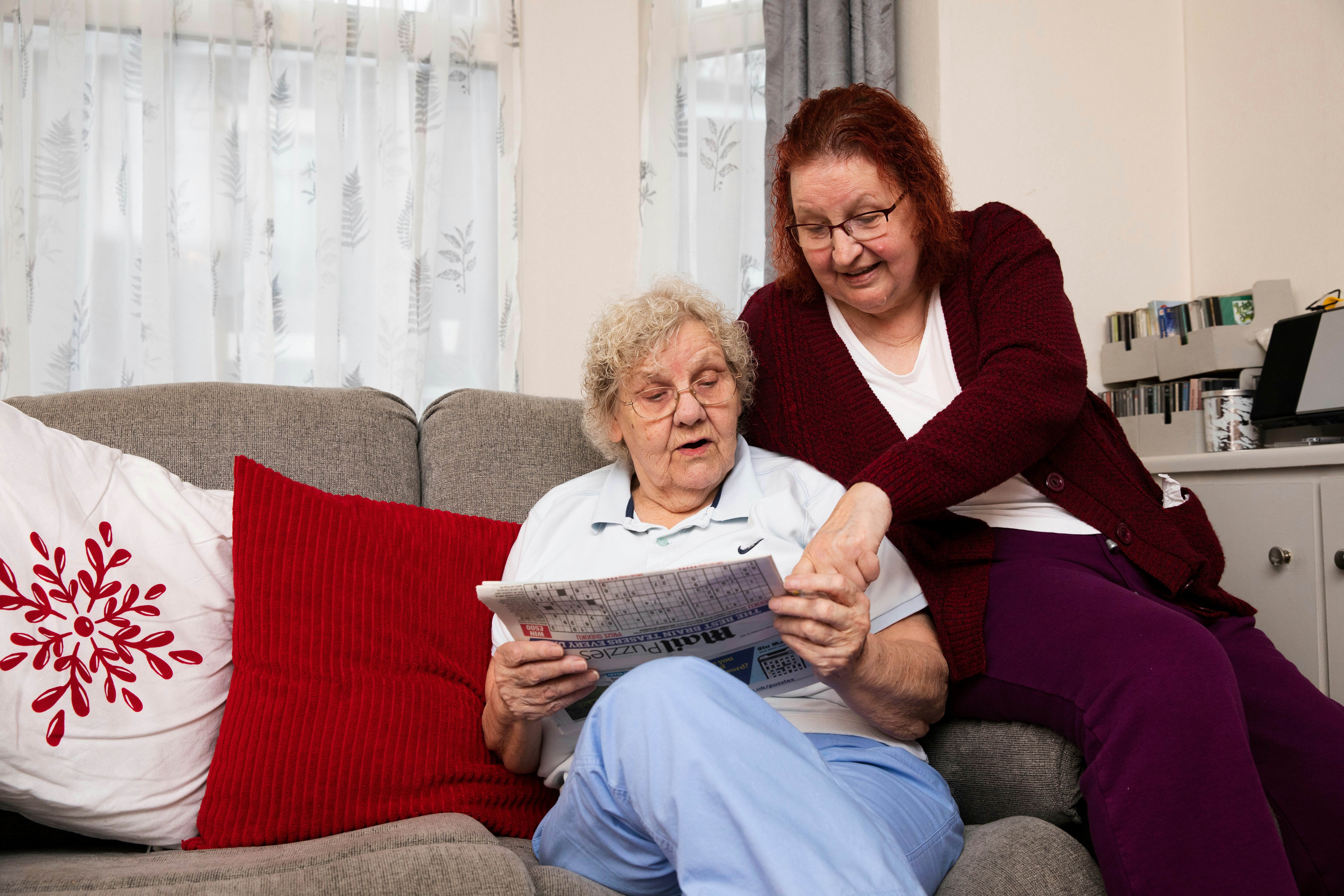 Caregiver assisting resident
